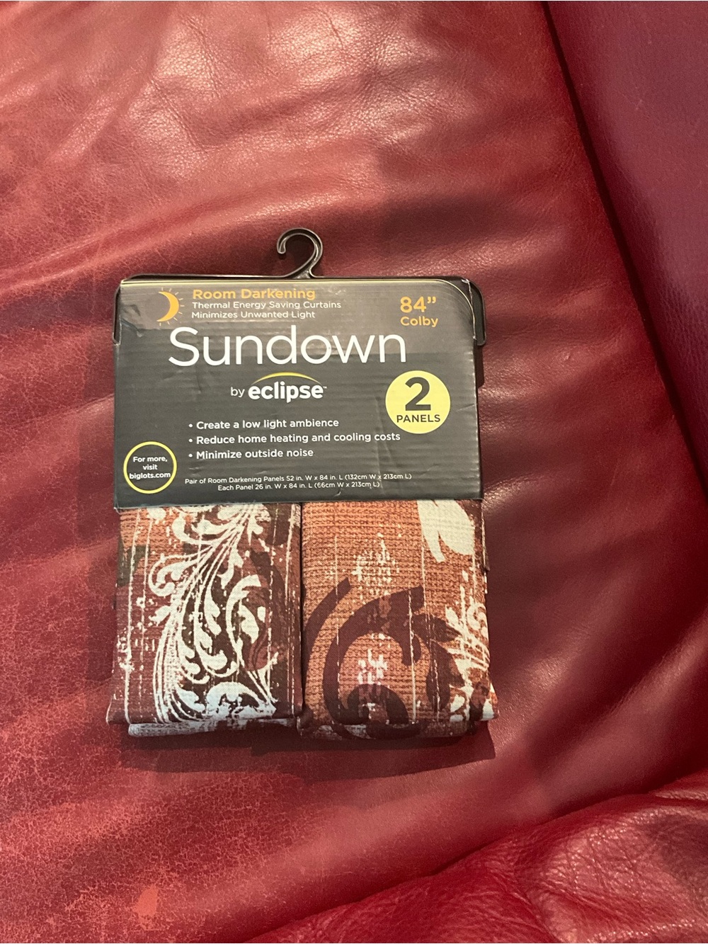 84” Eclipse Sundown Rust and White Patterned Room-Darkening Panels